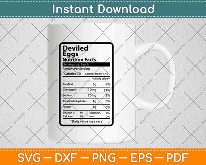 Deviled Eggs Nutrition Facts Thanksgiving Svg Png Dxf Digital Cutting File