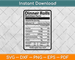 Dinner Rolls Nutrition Facts Svg Png Dxf Digital Cutting File