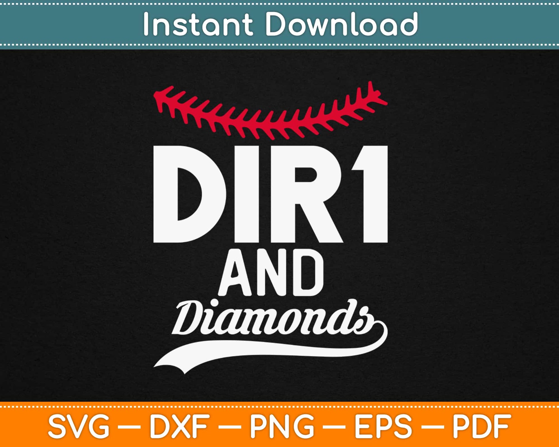 Dir1 And Diamonds Baseball Svg Design Cricut Printable Cutting Files