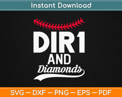 Dir1 And Diamonds Baseball Svg Design Cricut Printable Cutting Files