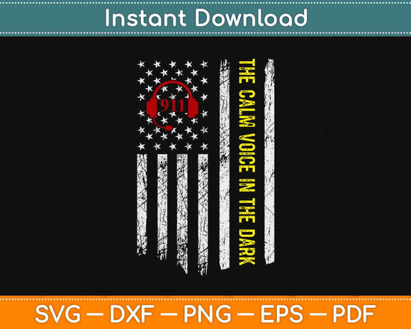 Dispatcher Gifts Thin Yellow & Red Line 911 Emergency Svg Design