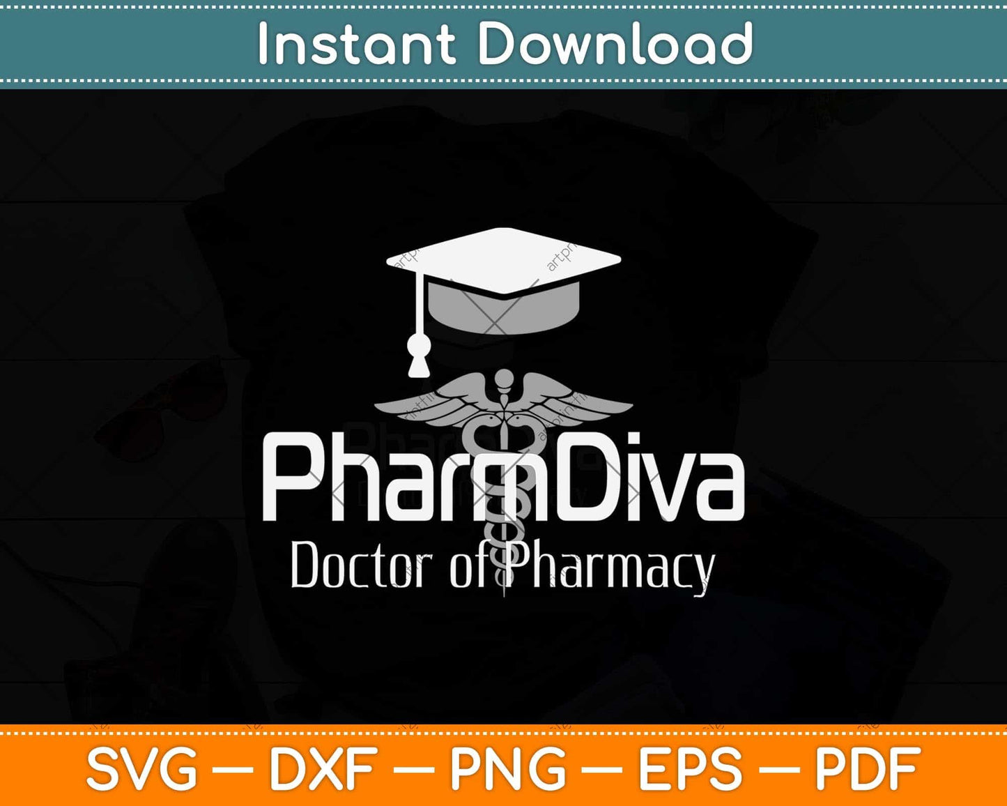 Doctor of Pharmacy Pharm Diva Doctorate Graduation Svg Png Dxf Digital Cutting File
