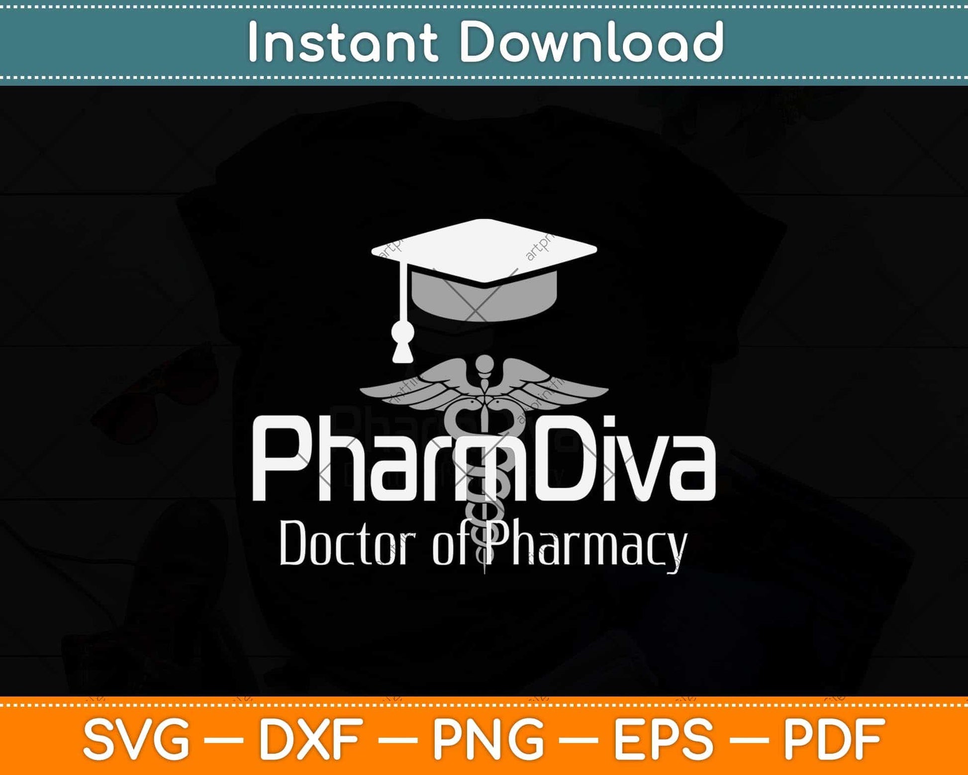 Doctor of Pharmacy Pharm Diva Doctorate Graduation Svg Png Dxf Digital Cutting File