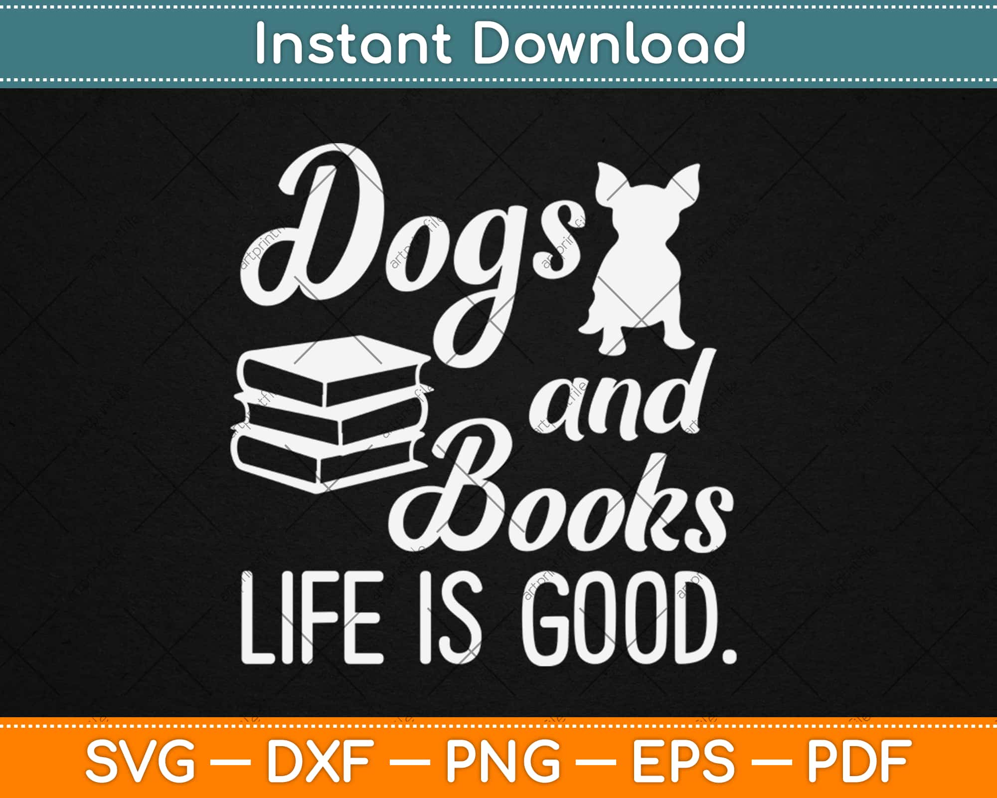 Dogs Books And Coffee Svg Cutting File – artprintfile