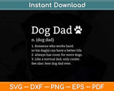 Dog Dad Definition Funny Fathers Day Pet Puppy Animal Lover Svg Cutting File