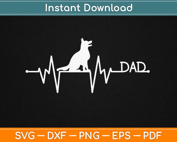 Dog Heartbeat Dad Svg Design Cricut Printable Cutting Files