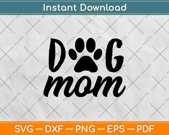 Dog Mom Paw Print Heart Graphic Design File Svg Design