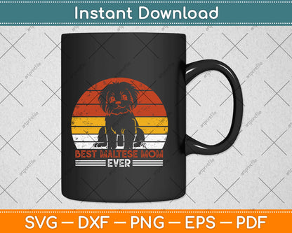 Dog Vintage Best Poodle Mom Ever Svg Design Cricut Printable Cutting Files