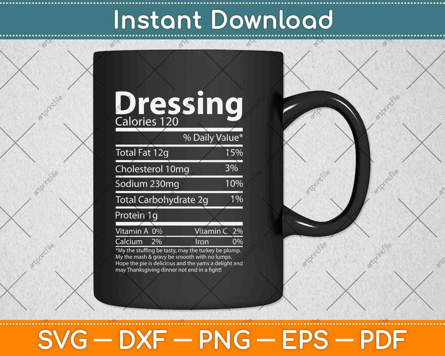 Dressing Nutritional Facts Family Matching Svg Design Cricut Printable Cutting Files