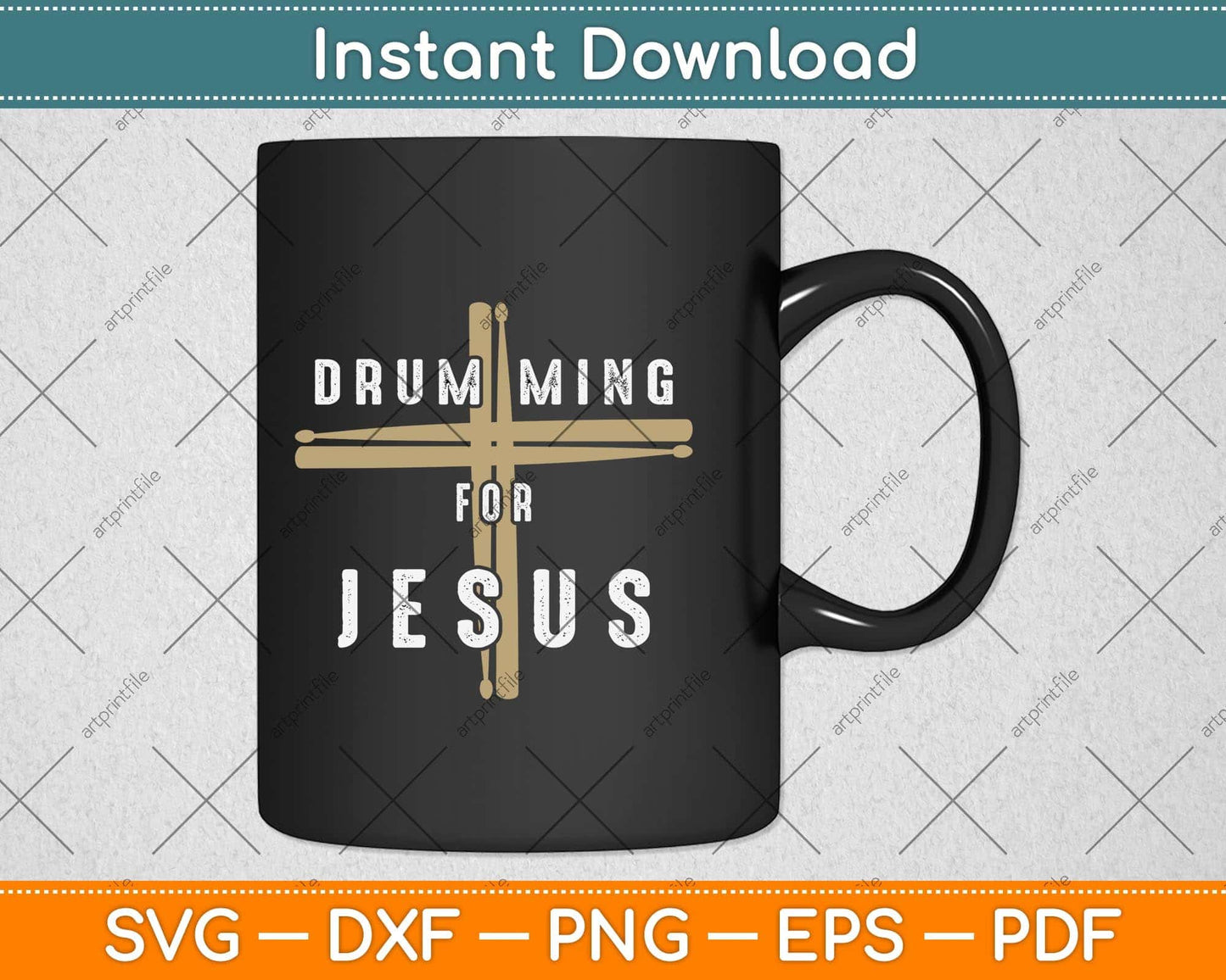 Drummer Drumming Drums Percussion I Jesus Christian Svg Png Dxf Digital Cutting File