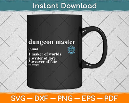 Dungeon and Master (DM) for Tabletop Dragons RPG Svg Png Dxf Digital Cutting File