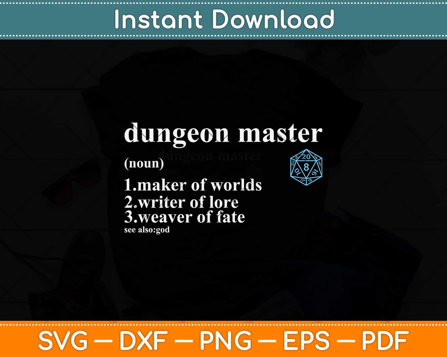 Dungeon and Master (DM) for Tabletop Dragons RPG Svg Png Dxf Digital Cutting File