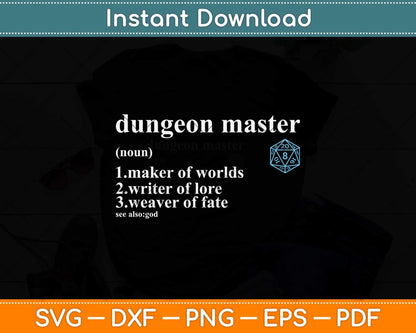 Dungeon and Master (DM) for Tabletop Dragons RPG Svg Png Dxf Digital Cutting File