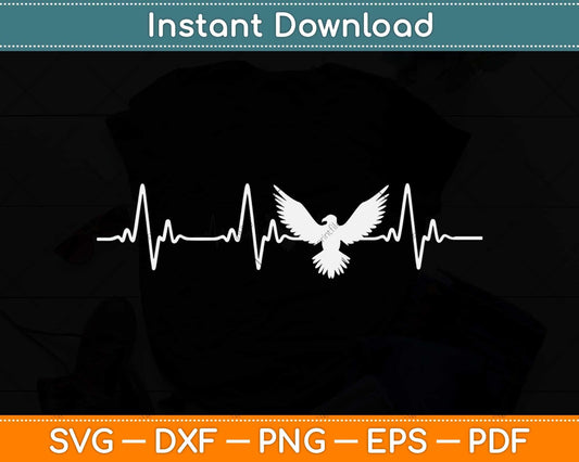 Eagle Heartbeat Bird Pulse Hawk Ecg Animal Svg Png Dxf Digital Cutting File