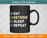 Eat Ketosis Sleep Repeat Keto Diet Svg Design Cricut Printable Cutting Files