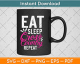 Eat Sleep Cross Country Repeat Motivational Svg Design Cricut Printable Cutting Files