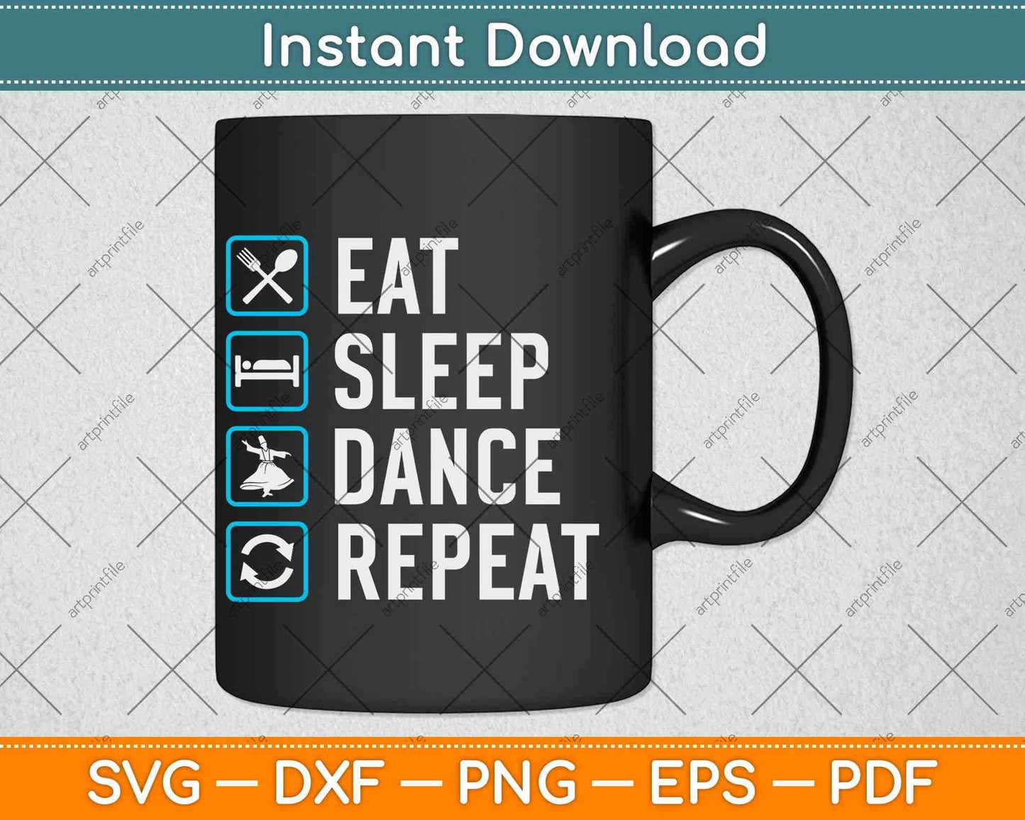 Eat Sleep Dance Repeat Svg Design Cricut Printable Cutting File