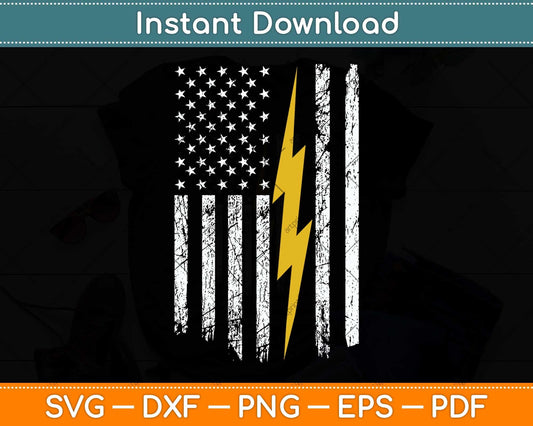 Electrician American Flag Svg Png Dxf Digital Cutting File