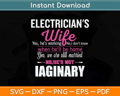 Electrician's Wife Funny Wedding Anniversary Svg Png Dxf Digital Cutting File