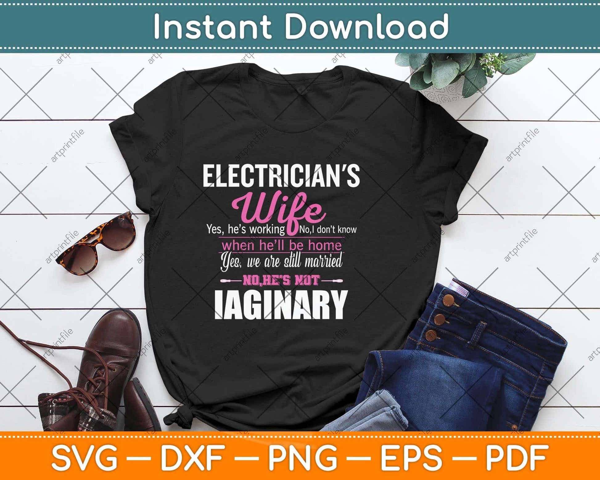 Electrician's Wife Funny Wedding Anniversary Svg Png Dxf Digital Cutting File