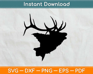 Elk Silhouette Wapiti Head Vector INSTANT DIGITAL DOWNLOAD