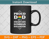 Emojicon Proud Dad Of A Smartass Fathers Day Gay Pride Svg Png Dxf Digital Cutting File