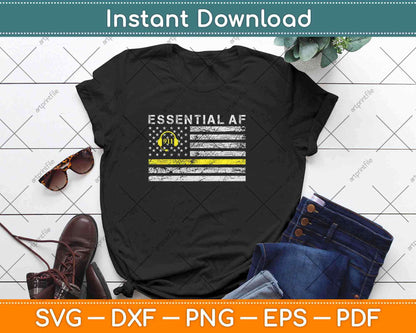 Essential 911 Police Dispatcher American Flag Thin Yellow Line Svg Design