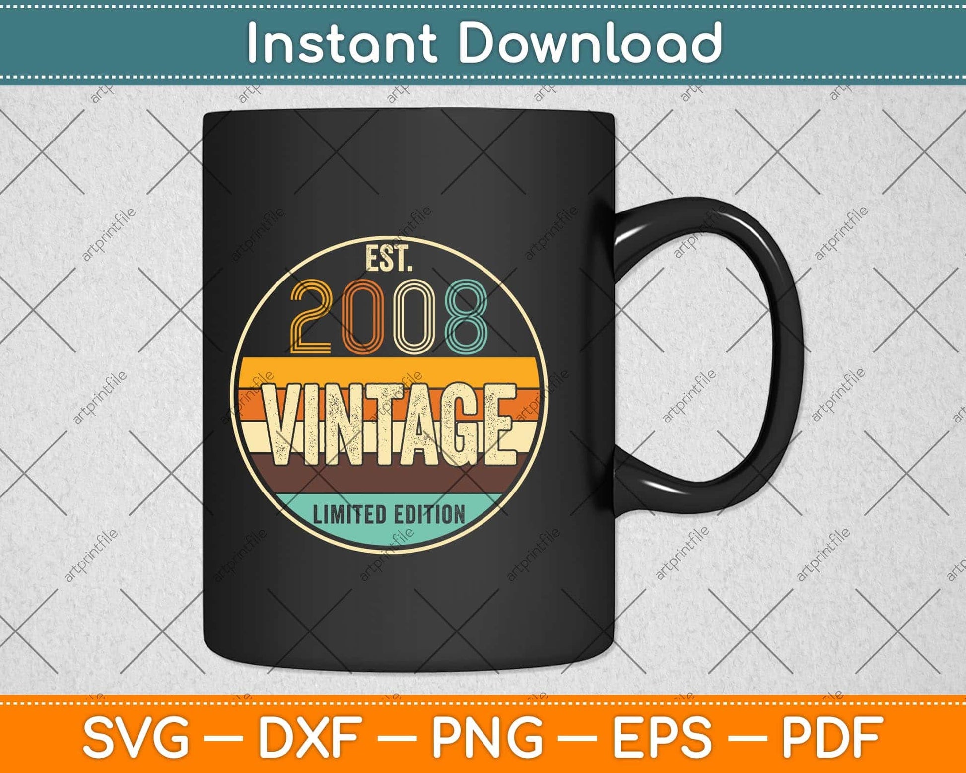 Est Vintage 2008 14 Year Old Gifts 14th Birthday Boys Girls Svg Png Dxf Cutting File