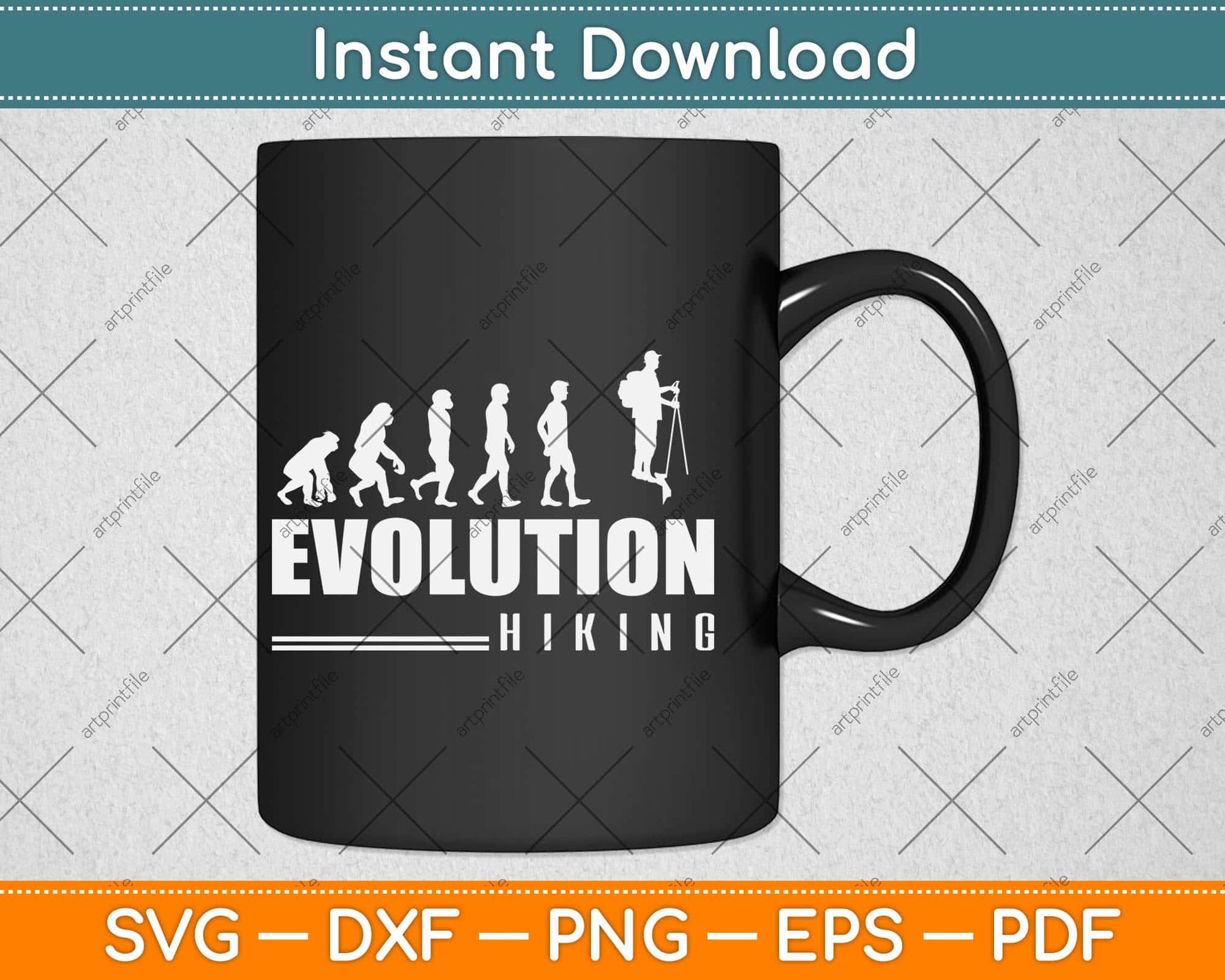 Evolution Hiking Svg Design Cricut Printable Cutting Files