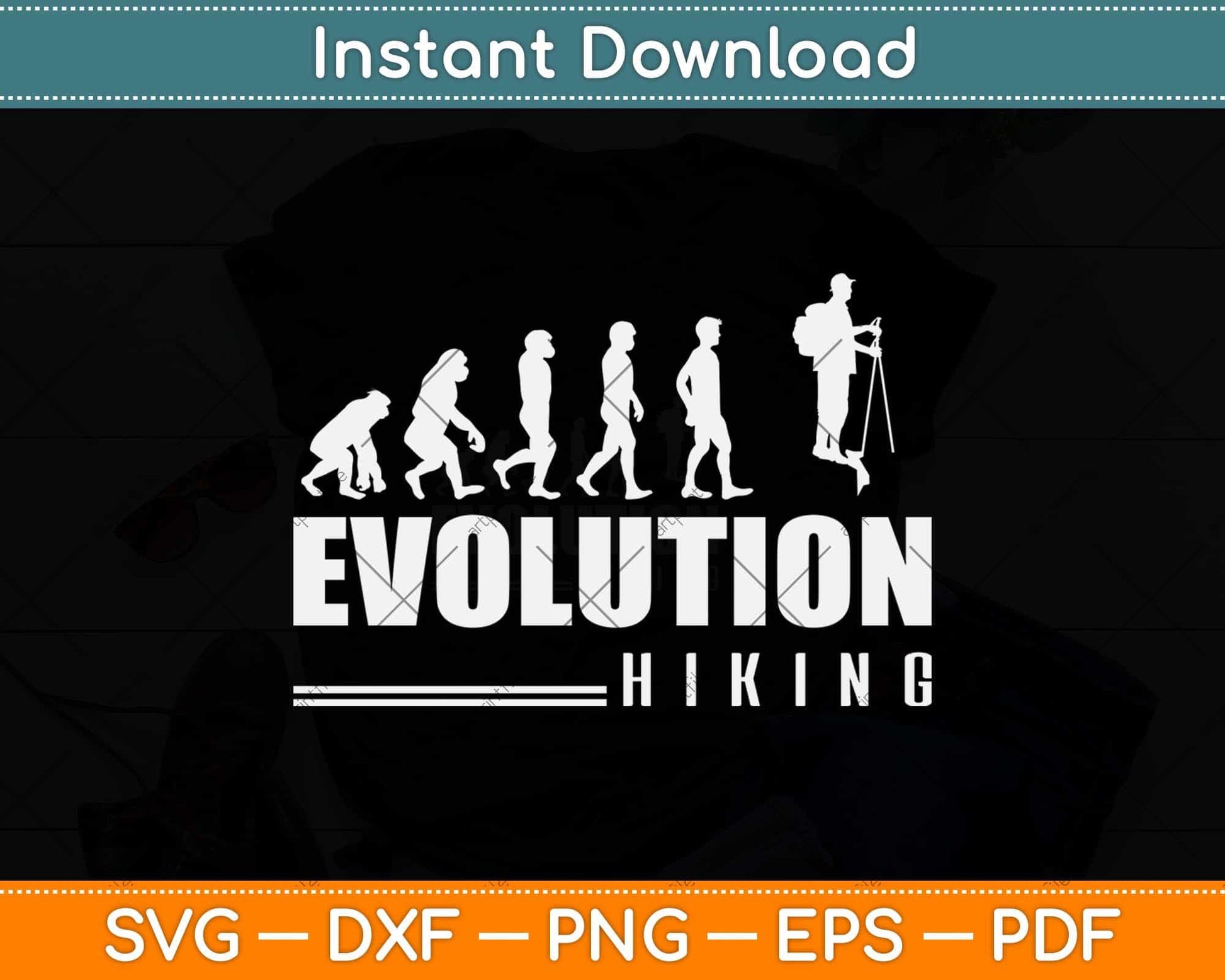 Evolution Hiking Svg Design Cricut Printable Cutting Files