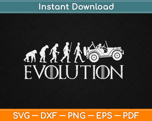 Evolution Jeep Funny Svg Design Cricut Printable Cutting Files