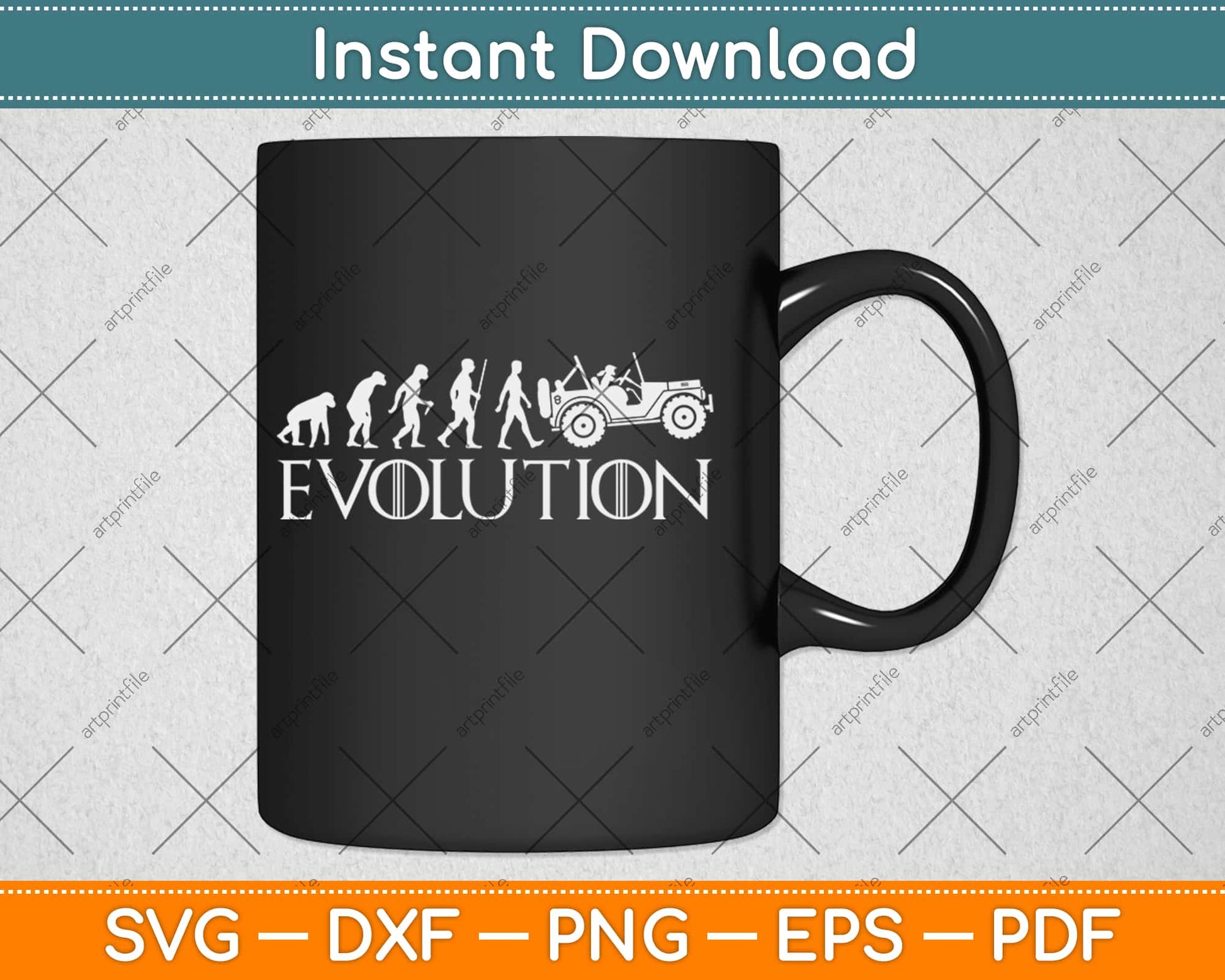 Evolution Jeep Funny Svg Design Cricut Printable Cutting Files