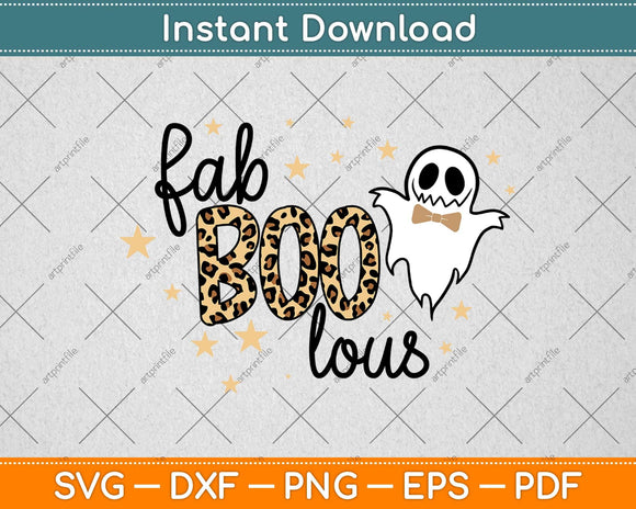 Fab Boo Lous Ghost Leopard Print Svg Png Dxf Digital Cutting File