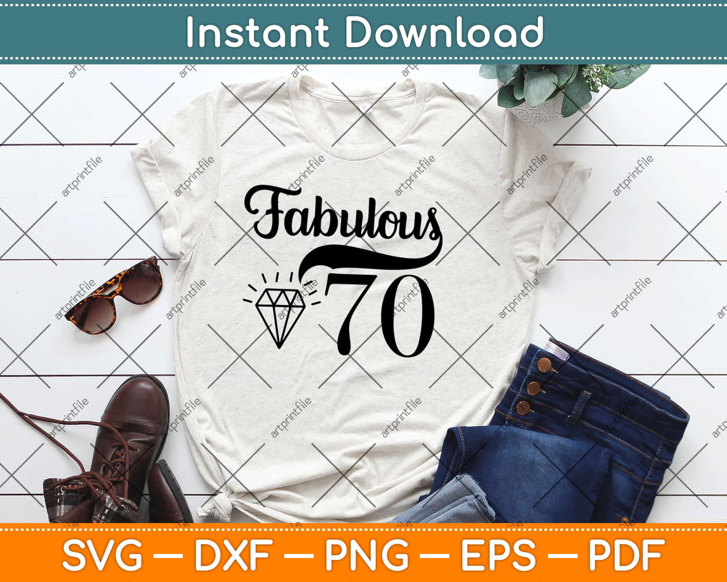 Fabulous 70 Gifts 70th Birthday Svg Design Cricut Printable Cutting Files