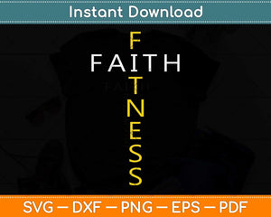 Faith Fitness Cross Christian Workout Modern Gym Svg Png Dxf Digital Cutting File