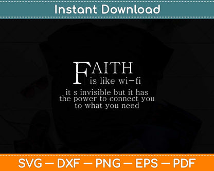 Faith Is Like Wifi - Funny Christian Pastoral Svg Png Dxf Digital Cutting File