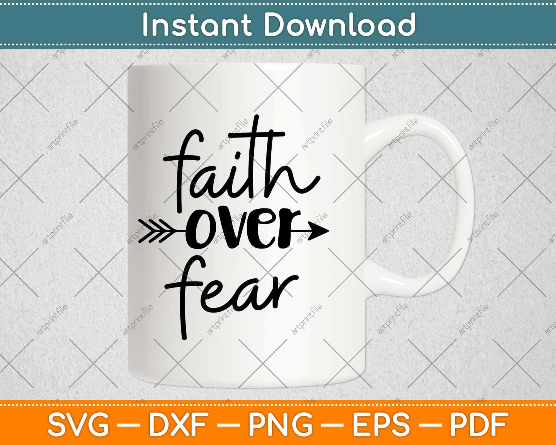 Faith Over Fear Christian Svg Design Cricut Printable Cutting Files