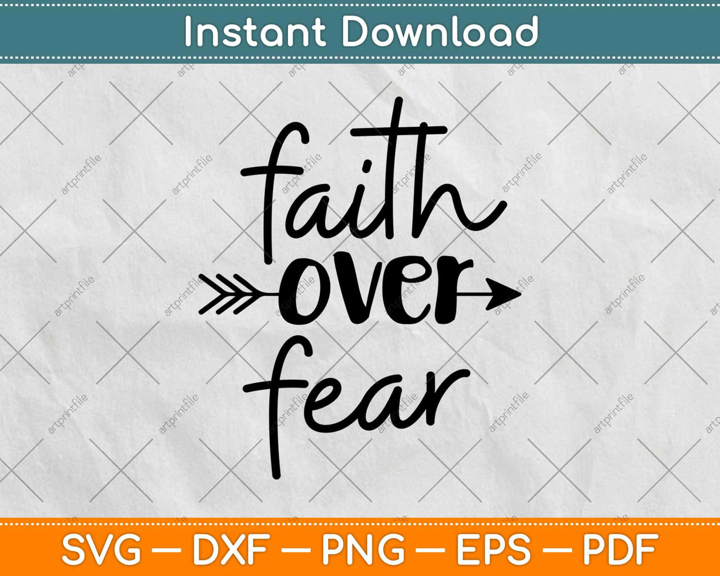 Faith Over Fear Christian Svg Design Cricut Printable Cutting Files