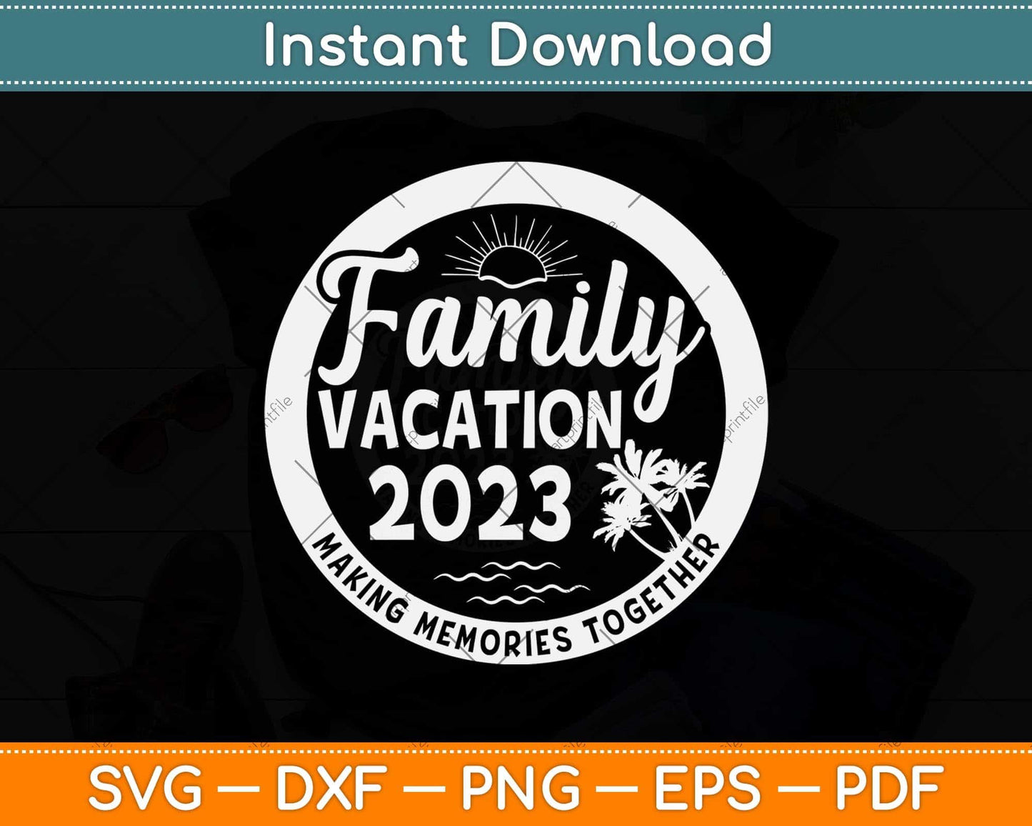Family Trip Summer Vacation Beach 2023 Vintage Lover Svg Png Dxf Digital Cutting File