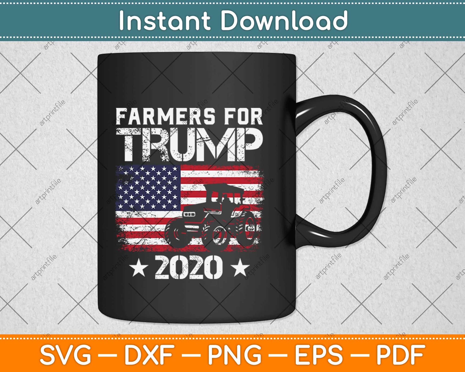 Farmers for Trump 2020 Farmers USA Flag lover Svg Design Cricut Cutting Files