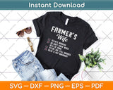 Farmer's Wife Checklist Funny Svg Design Cricut Printable Cutting Files