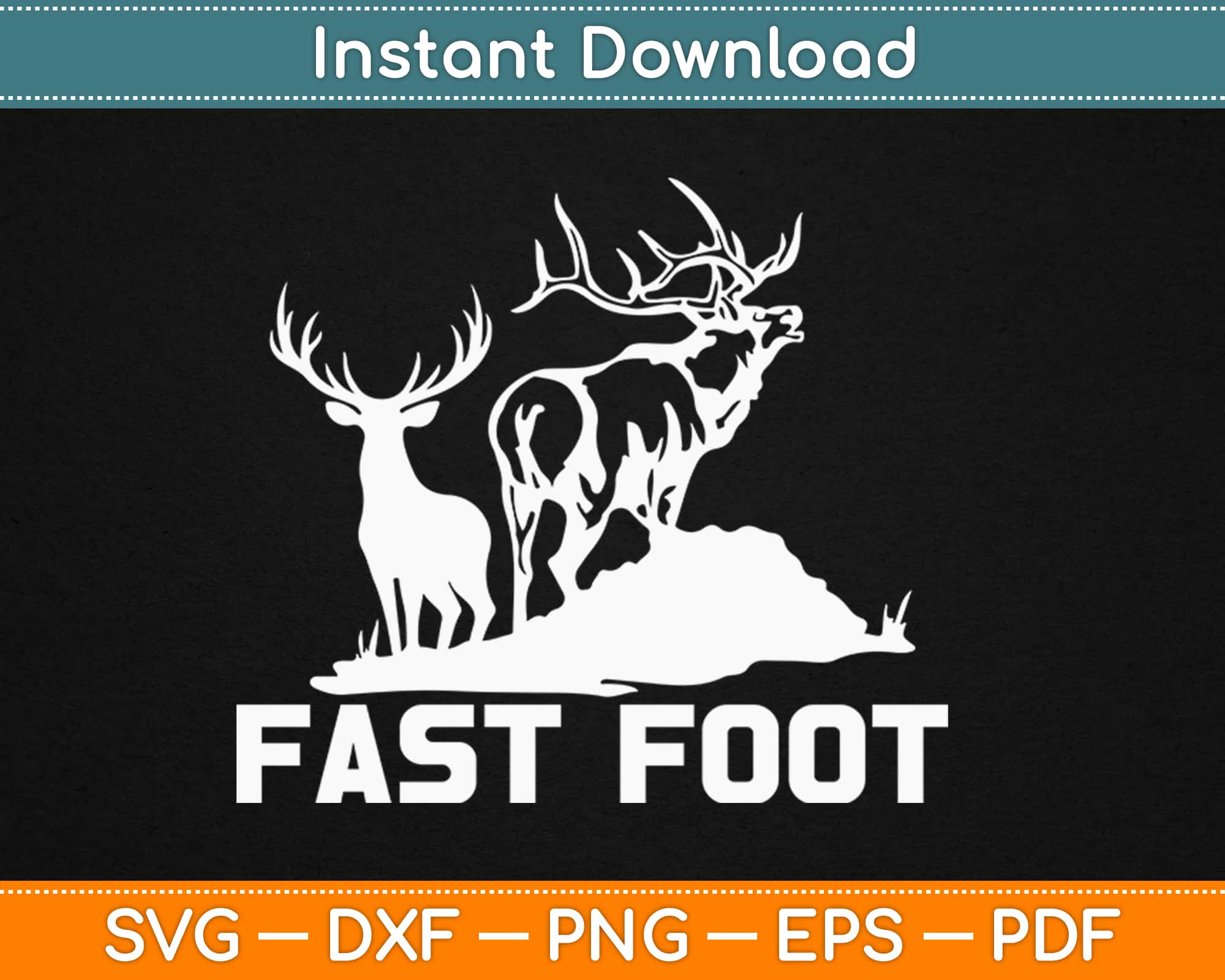 Deer Hoof Print Silhouette SVG, Svg, Dxf, Cricut, Silhouette Cut File,  Instant Download 