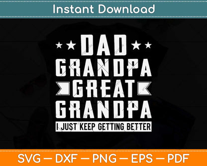 Fathers Day from Grandkids - Dad Grandpa Great Grandpa Svg Png Dxf Cutting File