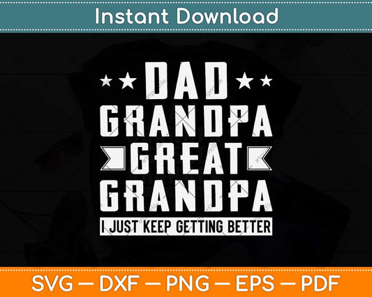 Fathers Day from Grandkids - Dad Grandpa Great Grandpa Svg Png Dxf Cutting File