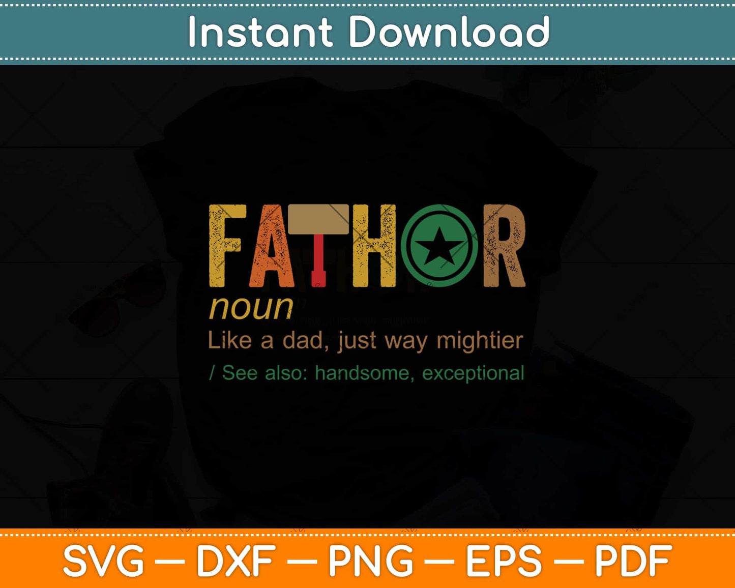 Fathor Definition Like A Dad Funny Father's Day Svg Png Dxf Digital Cutting File