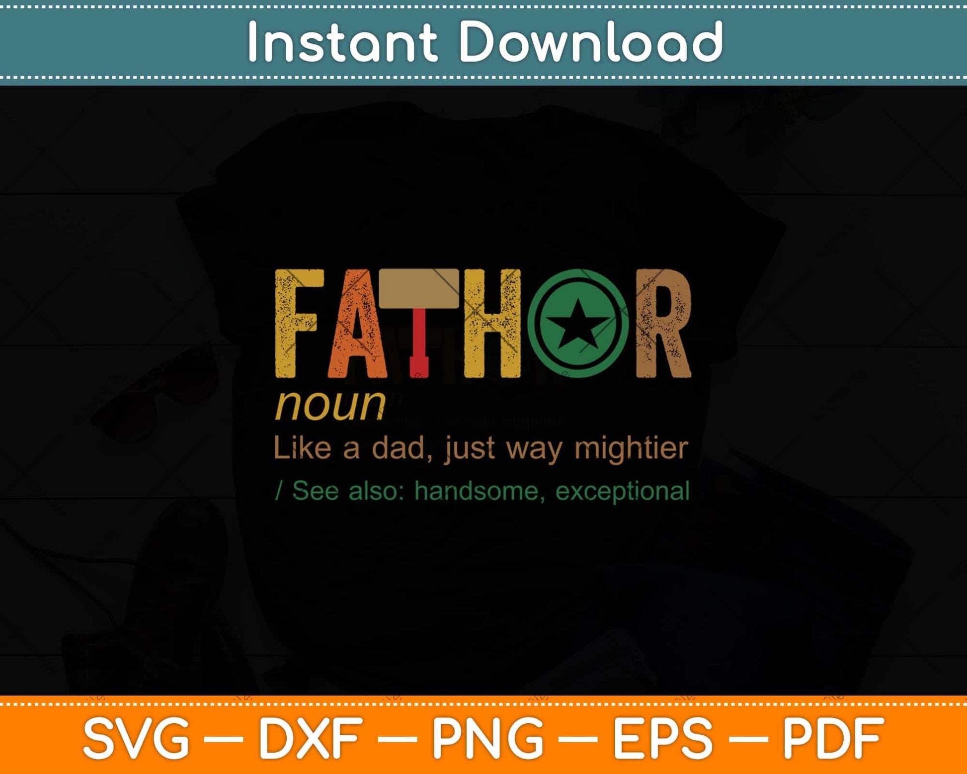 Fathor Definition Like A Dad Funny Father's Day Svg Png Dxf Digital Cutting File