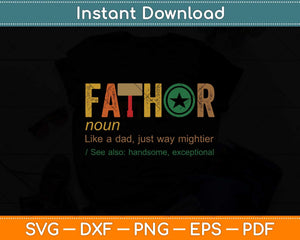 Fathor Definition Like A Dad Funny Father's Day Svg Png Dxf Digital Cutting File