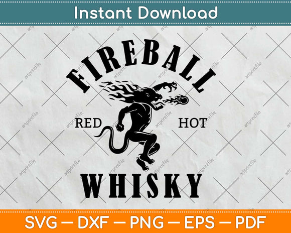 Fireball whiskey Svg Design Cricut Printable Cutting Files