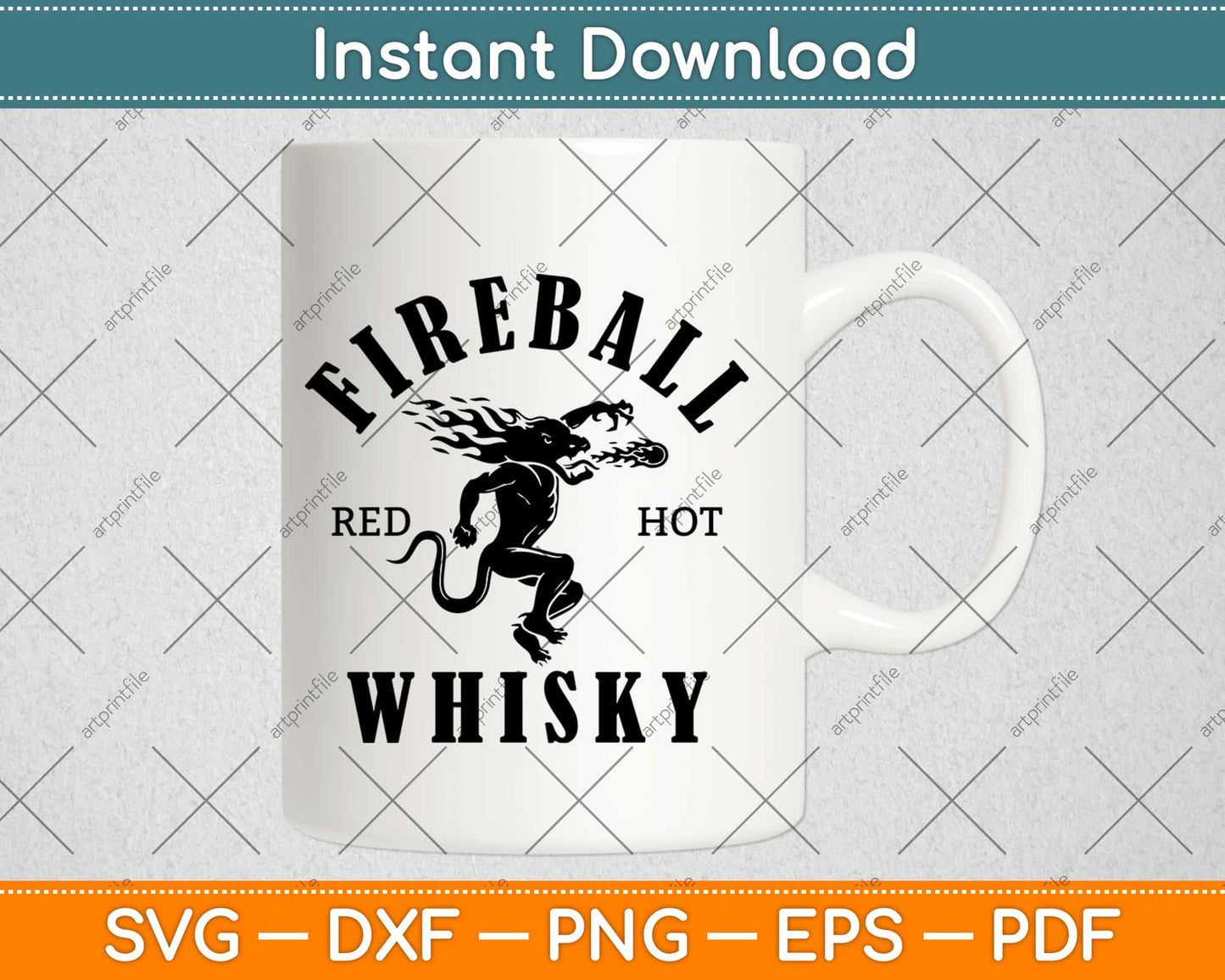 Fireball whiskey Svg Design Cricut Printable Cutting Files