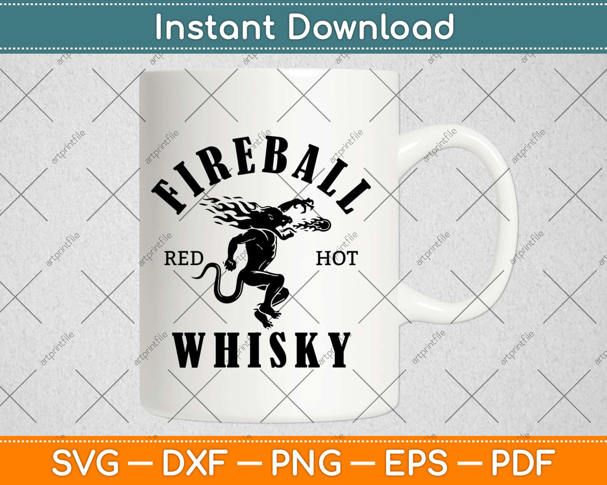 Fireball whiskey Svg Design Digital Craft File For Silhouette Machine